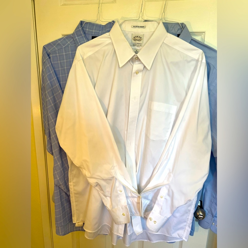 Men’s Eagle white dress shirt, 18 34/35 good used condition